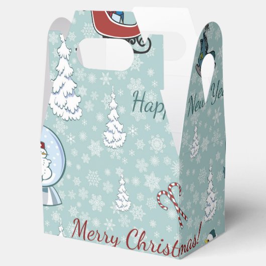 Frohe Weihnachtsmuster Geschenkschachtel (Geöffnet)