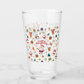 Frohe Weihnachtsmuster Glas (Vorderseite)