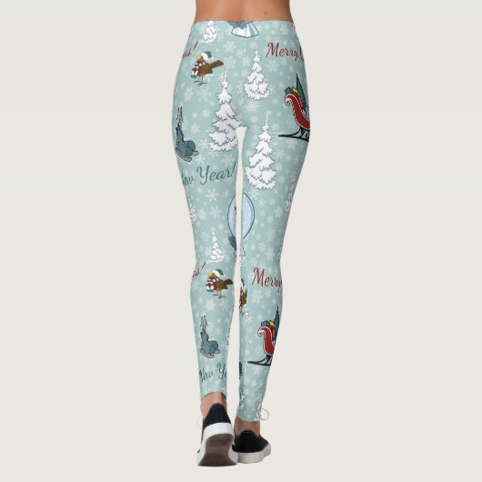 Frohe Weihnachtsmuster Leggings (Rückseite)