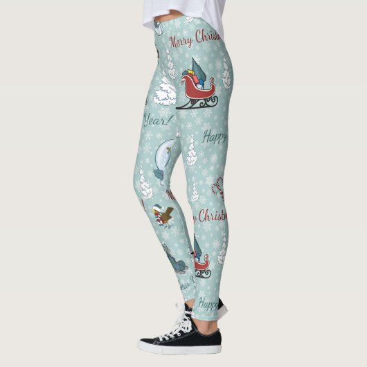 Frohe Weihnachtsmuster Leggings (Links)