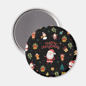 Frohe Weihnachtsmuster Magnet (Vorderseite/Rückseite)