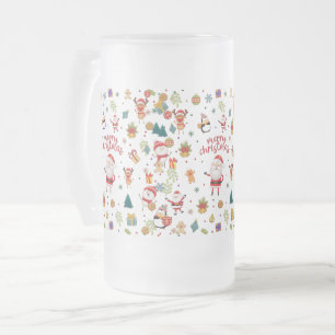 Frohe Weihnachtsmuster Mattglas Bierglas