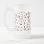 Frohe Weihnachtsmuster Mattglas Bierglas (Links)