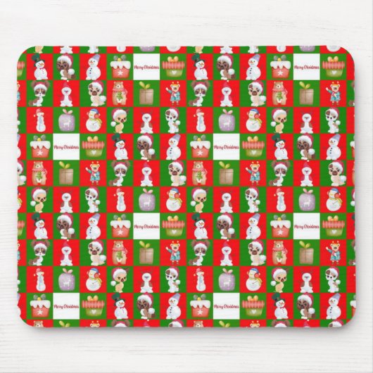 Frohe Weihnachtsmuster Mousepad (Vorne)