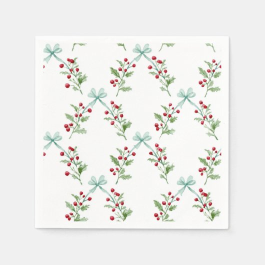 Frohe Weihnachtsmuster Napkins | Feiertag Serviette (Vorderseite)