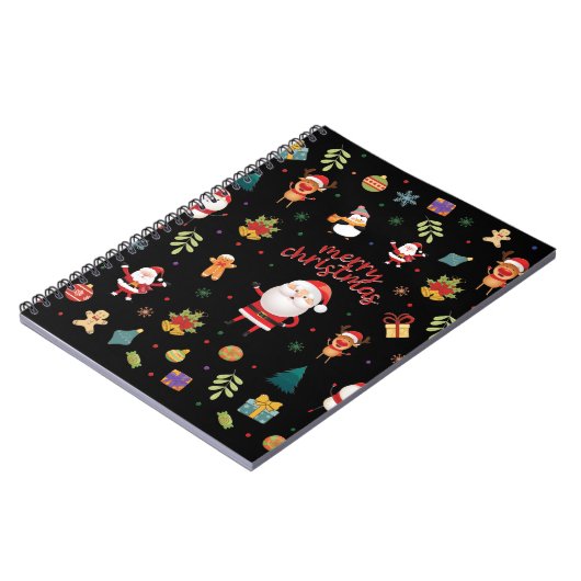 Frohe Weihnachtsmuster Notizblock (Linke Seite)