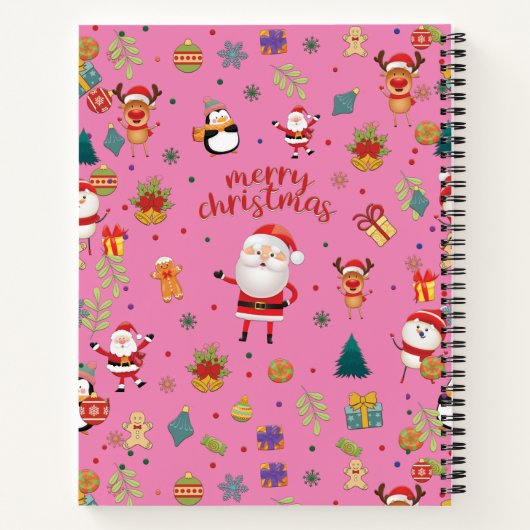 Frohe Weihnachtsmuster Notizblock (Rückseite)