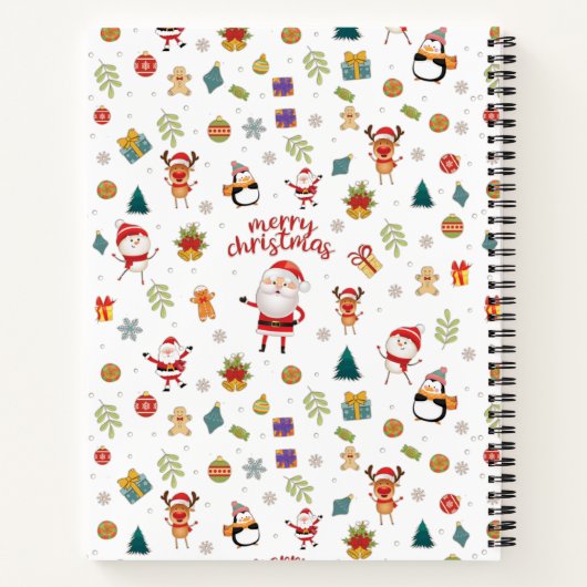 Frohe Weihnachtsmuster Notizblock (Rückseite)