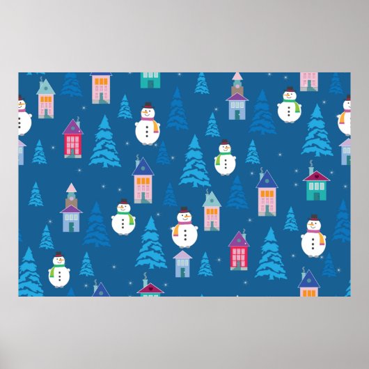 Frohe Weihnachtsmuster Poster (Vorne)