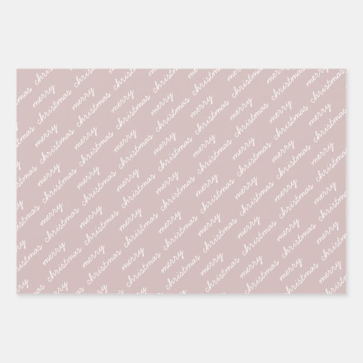 Frohe Weihnachtsmuster Rainbow Blush Pastel Geschenkpapier Set (Vorderseite)