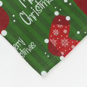 Frohe Weihnachtsmuster rot und grün Fleecedecke (Ecke)