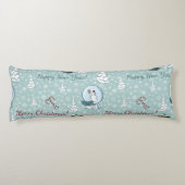 Frohe Weihnachtsmuster Seitenschläferkissen (Rückseite)