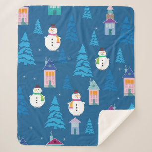 Frohe Weihnachtsmuster Sherpadecke