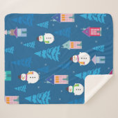 Frohe Weihnachtsmuster Sherpadecke (Vorderseite (Horizontal))
