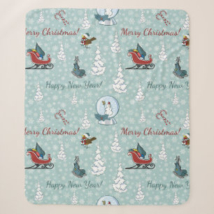 Frohe Weihnachtsmuster Sherpadecke