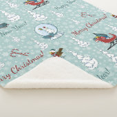Frohe Weihnachtsmuster Sherpadecke (3/4)