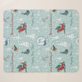 Frohe Weihnachtsmuster Sherpadecke (Vorderseite (Horizontal))