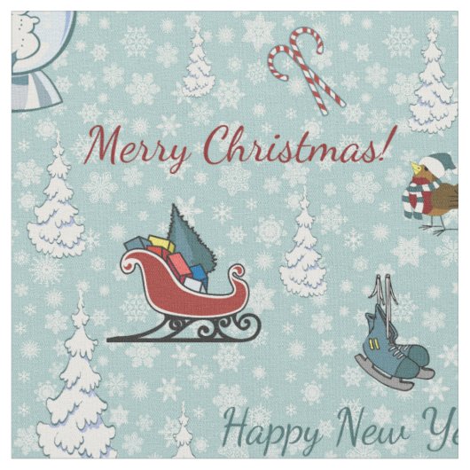 Frohe Weihnachtsmuster Stoff (Nahaufnahme)
