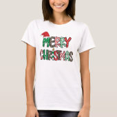 Frohe Weihnachtsmuster T-Shirt (Vorderseite)