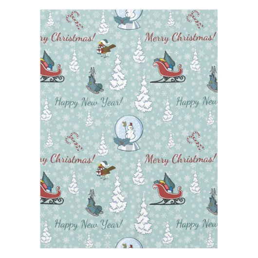 Frohe Weihnachtsmuster Tischdecke (Vorderseite)