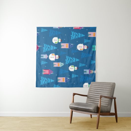 Frohe Weihnachtsmuster Wandteppich (Beispiel (Horizontal))
