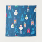 Frohe Weihnachtsmuster Wandteppich (Vorderseite)
