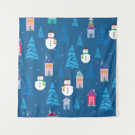 Frohe Weihnachtsmuster Wandteppich (Vorderseite)