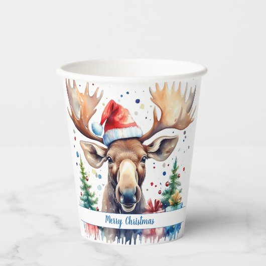 Frohe Weihnachtsmütze - Pappbecher (Vorderseite)
