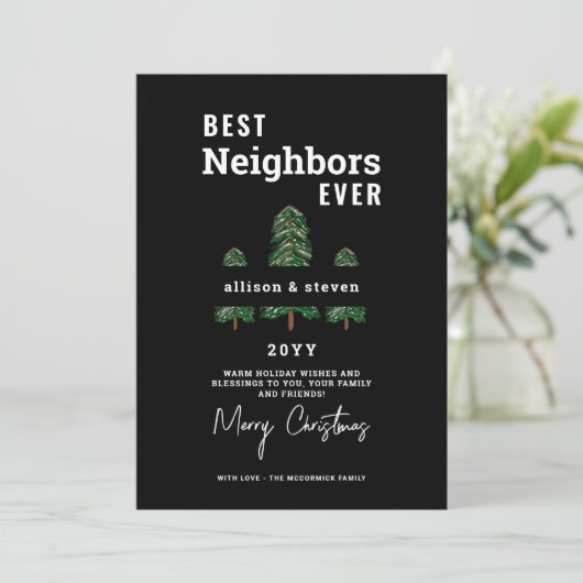 Frohe Weihnachtsnachbarschaft Feiertagskarte (Stehend Vorderseite)
