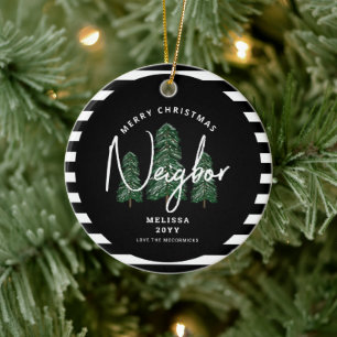 Frohe Weihnachtsnachbarschaft Personalisierte Sitt Keramik Ornament