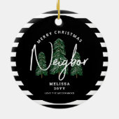 Frohe Weihnachtsnachbarschaft Personalisierte Sitt Keramik Ornament (Hinten)