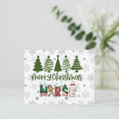 Frohe Weihnachtsnacht Feiertagskarte (Stehend Vorderseite)