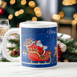 Frohe Weihnachtsnachtsnacht Name Santa Serious Kaf Jumbo-Tasse