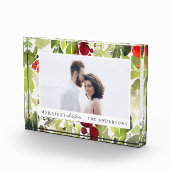 Frohe Weihnachtsnachtswasserfarbe Urlaub Fotoblock (Rechts)