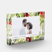 Frohe Weihnachtsnachtswasserfarbe Urlaub Fotoblock (Links)