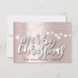 Frohe Weihnachtsname Foto Gray Lights Rose Einladung