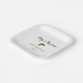 Frohe WeihnachtsNAME Holly YEAR Festive Typografie Pappteller (Gewinkelt)