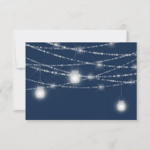 Frohe Weihnachtsnamen Foto Lights Blue Navy Einladung (Rückseite)