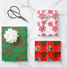 Frohe Weihnachtsnamen Foto Wrapping Paper Sheets Geschenkpapier Set