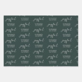 Frohe Weihnachtsnamen Green Burgundy White Geschenkpapier Set (Vorderseite)