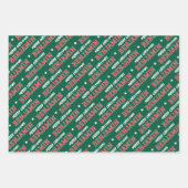 Frohe Weihnachtsnamen Monogram Green Red Teen Geschenkpapier Set (Vorderseite)