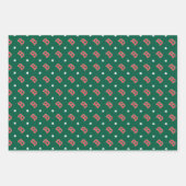 Frohe Weihnachtsnamen Monogram Green Red Teen Geschenkpapier Set (Vorderseite 3)