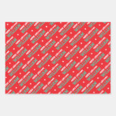 Frohe Weihnachtsnamen Monogram Red Green Kids Geschenkpapier Set (Vorderseite)