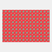 Frohe Weihnachtsnamen Monogram Red Green Kids Geschenkpapier Set (Vorderseite 3)