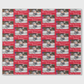 Frohe Weihnachtsnamen Red White Foto Collage Geschenkpapier (Flach)