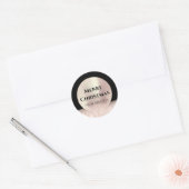 Frohe Weihnachtsnamen Rose Black Glitzer Spark Runder Aufkleber (Umschlag)