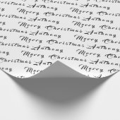 Frohe Weihnachtsnamen Schwarz-weiß Simple Modern Geschenkpapier (Ecke)