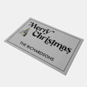 Frohe Weihnachtsnamen skandinavische Weihnachtsbau Fußmatte (Schrägansicht)