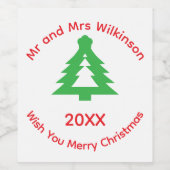 Frohe Weihnachtsnamen Weinetikett (Einzelnes Label)