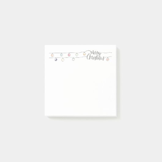 Frohe Weihnachtsnoten mit Lichtern Post-it Klebezettel (Vorderseite)